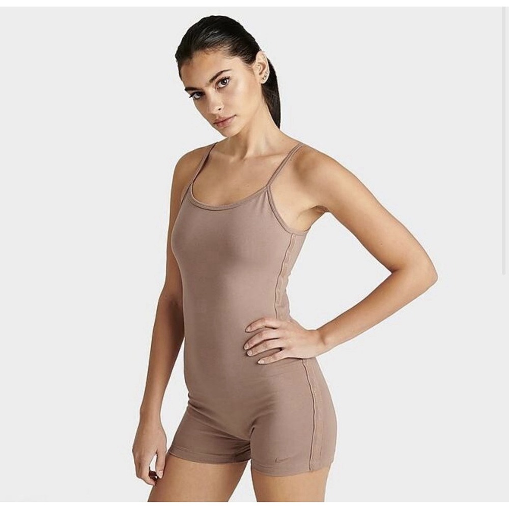 Nike Sportswear Body Suit One Piece Brown Womens Sz Medium Nude Desert Dust